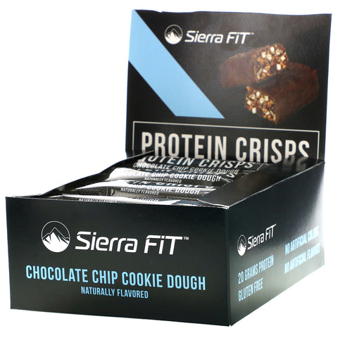 Sierra Fit, Protein Crisps, Chocolate Chip Cookie Dough, 12 Bars, 1.98 oz (56 g) Each