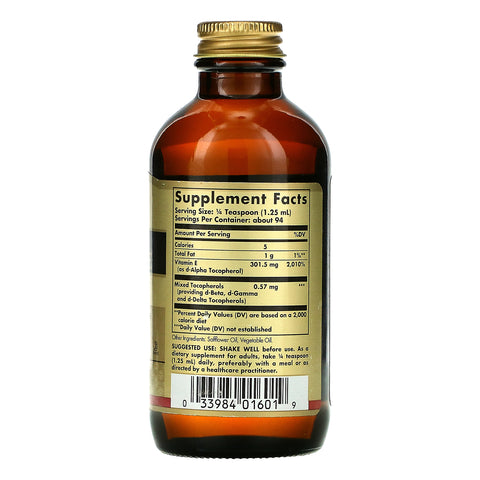 Solgar, Vitamina E líquida natural, 4 fl oz (118 ml)