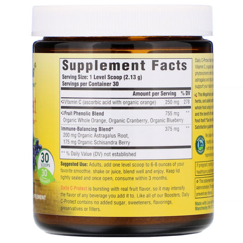 MegaFood, Daily C-Protect, Nutrient Booster Powder, usødet, 2,25 oz (63,9 g)
