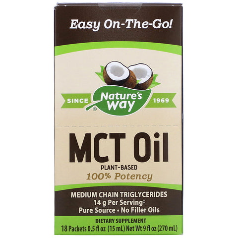 Nature's Way, MCT Oil, 18 Packets, 0.5 fl oz (15 ml) Each