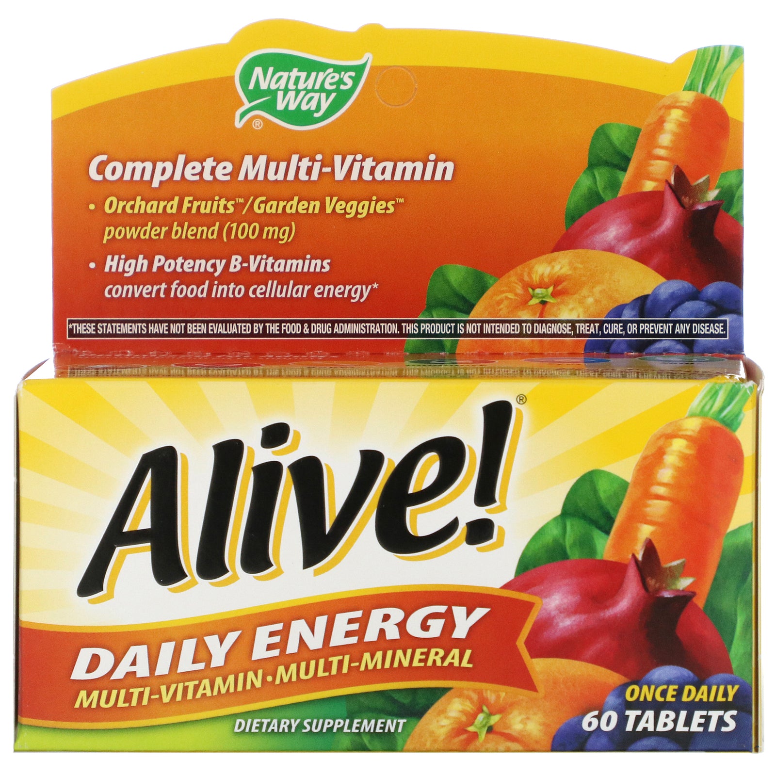 Nature's Way, Alive! Daily Energy, Multivitamin-Multimineral, 60 Tablets