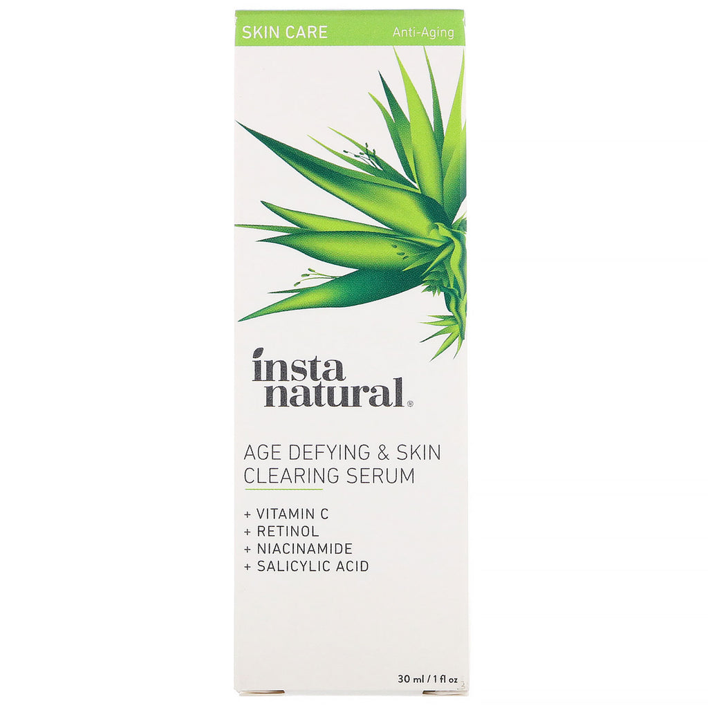 InstaNatural, Age-Defying &amp; Skin Clearing Serum, Anti-Aging, 1 fl oz (30 ml)