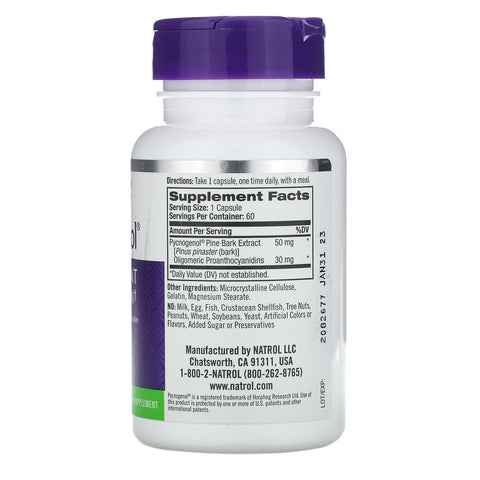 Natrol, Pycnogenol, 50 mg, 60 kapsler