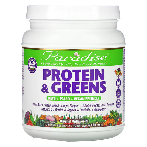 Paradise Herbs, Protein & Greens, Original Unflavored, 16 oz (454 g)