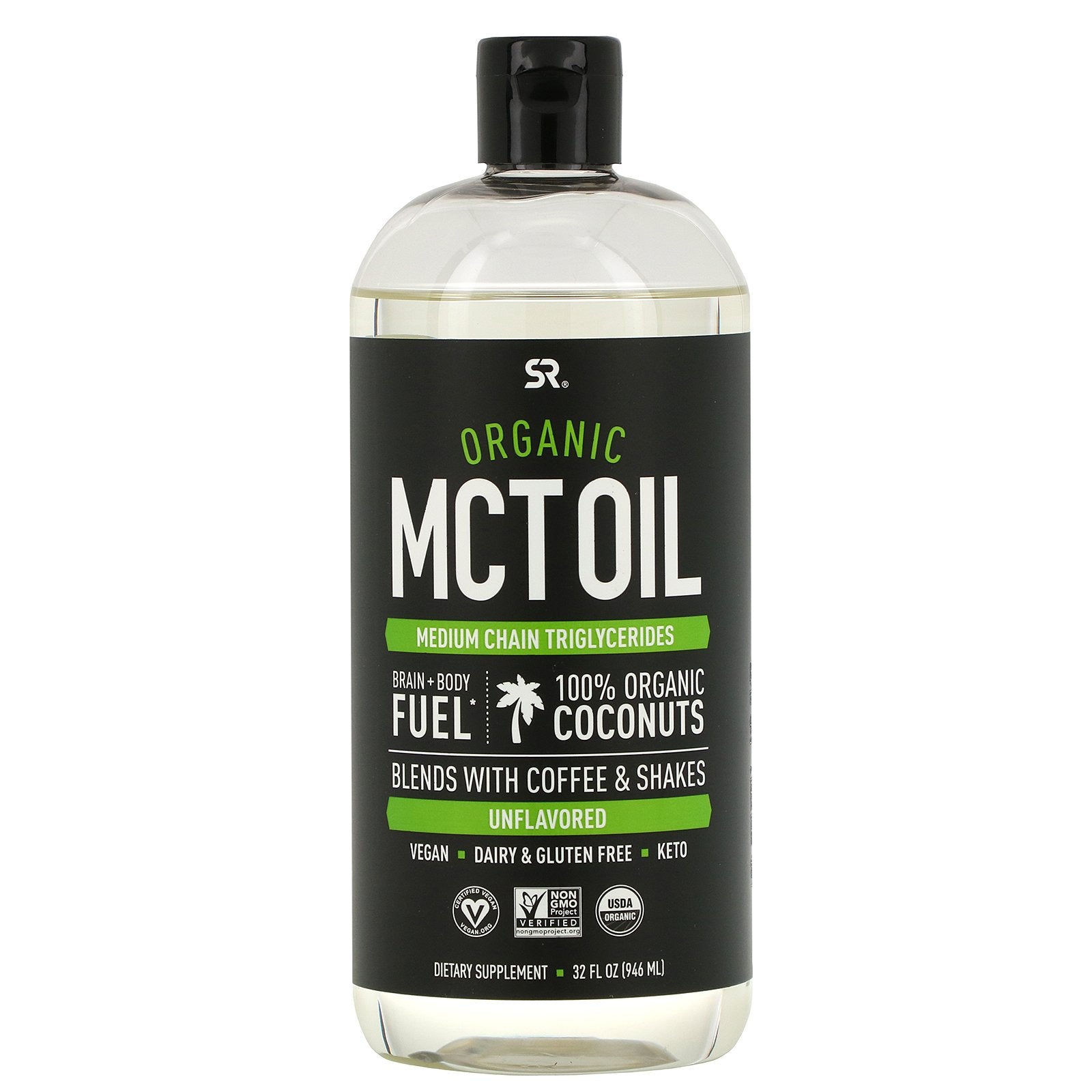 Sports Research, Organic MCT Oil, Unflavored, 32 fl oz (946 ml)