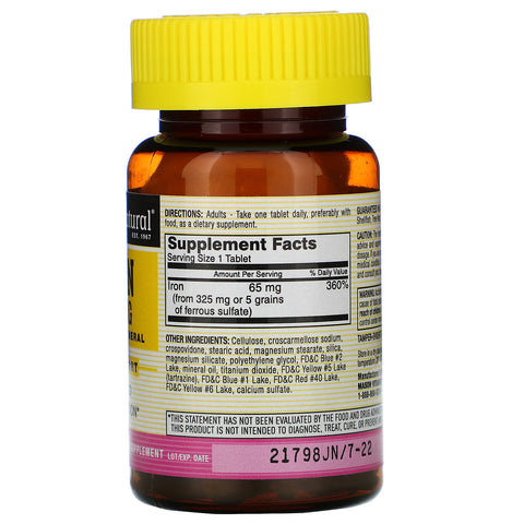 Mason Natural, Jern, 65 mg, 100 tabletter