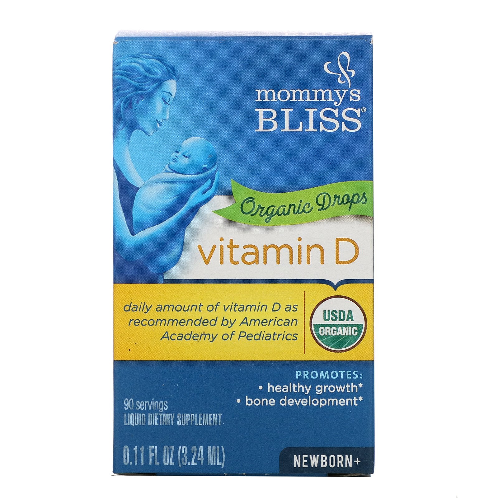 Mommy's Bliss, Vitamin D, Organic Drops, Newborn +, 0.11 fl oz (3.24 ml)