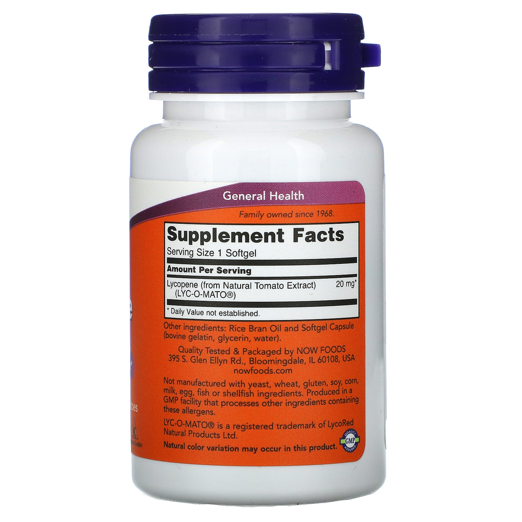 Now Foods, Lycopene, 20 mg, 50 Softgels