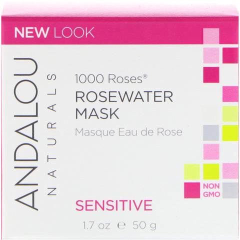 Andalou Naturals, 1000 roser, Rosewater Beauty Mask, Sensitive, 1,7 oz (50 g)