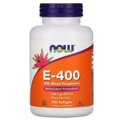 Now Foods, E-400 with Mixed Tocopherols, 268 mg (400 IU), 250 Softgels