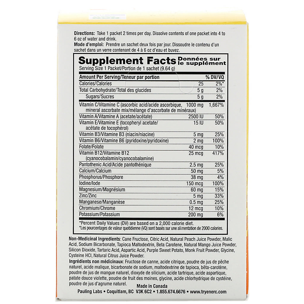 Ener-C, Vitamin C, Multivitamin Drink Mix, Peach Mango, 30 Packets, 10.2 oz (289.2 g)