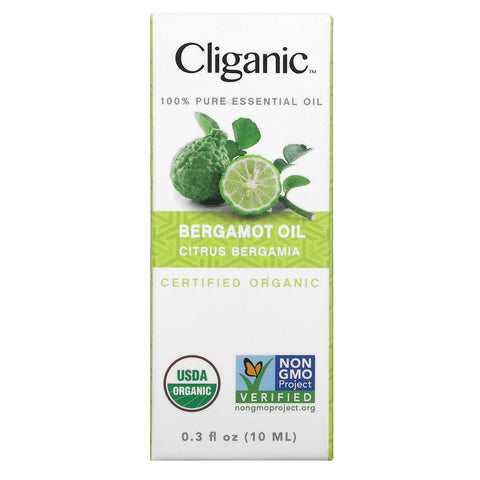 Cliganic, Aceite esencial 100 % puro, Aceite de bergamota, 10 ml (0,3 oz. líq.)