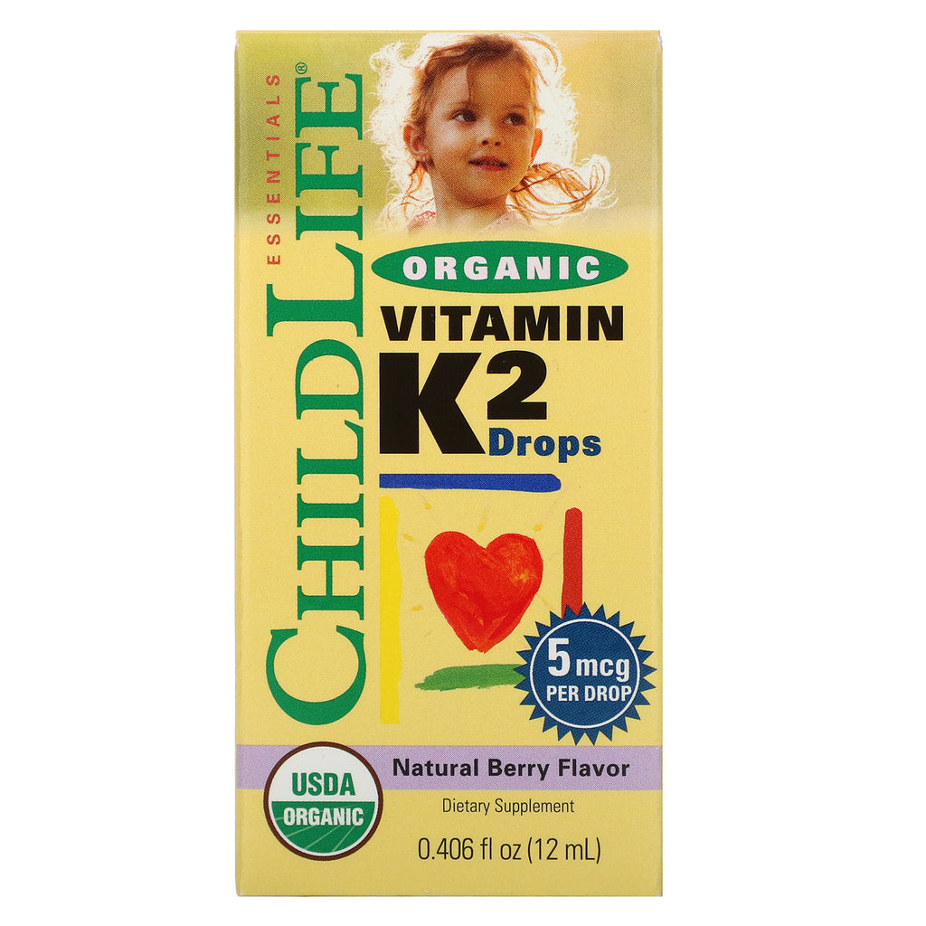 ChildLife, Organic, Vitamin K2 Drops, Natural Berry Flavor, 0.406 fl oz (12 ml)