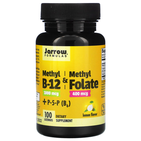 Jarrow Formulas, Methyl B-12 & Methyl Folate, Lemon, 100 Lozenges