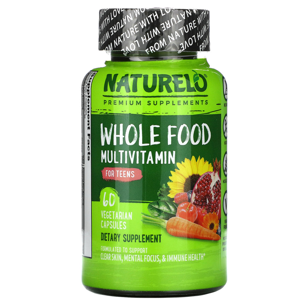 NATURELO, Whole Food Multivitamin for Teens, 60 Vegetarian Capsules