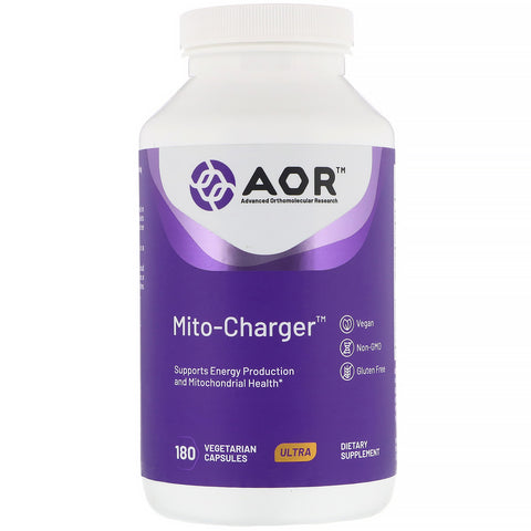 Advanced Orthomolecular Research AOR, Mito-Charger, 180 Vegetarian Capsules