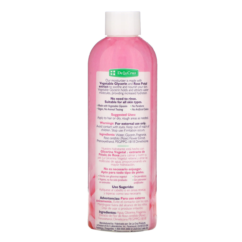 De La Cruz, Glicerina y agua de rosas, humectante para la piel y el cabello, 8 fl oz (236 ml)