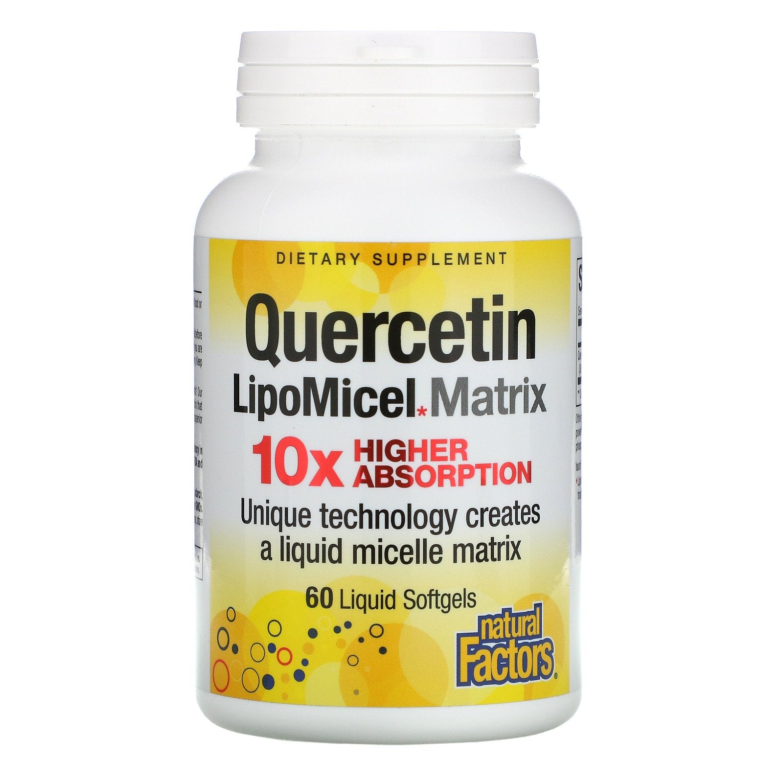 Natural Factors, Quercetin LipoMicel Matrix, 60 Liquid Softgels