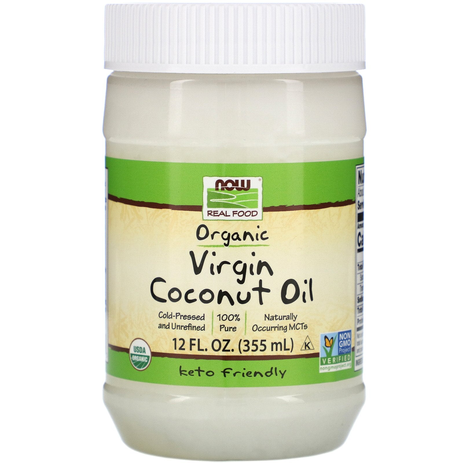 Now Foods, Real Food, Organic Virgin Coconut Oil, 12 fl oz (355 ml)