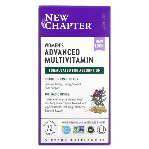 New Chapter, Women's Advanced Multivitamin, 72 Vegetarian Tablets