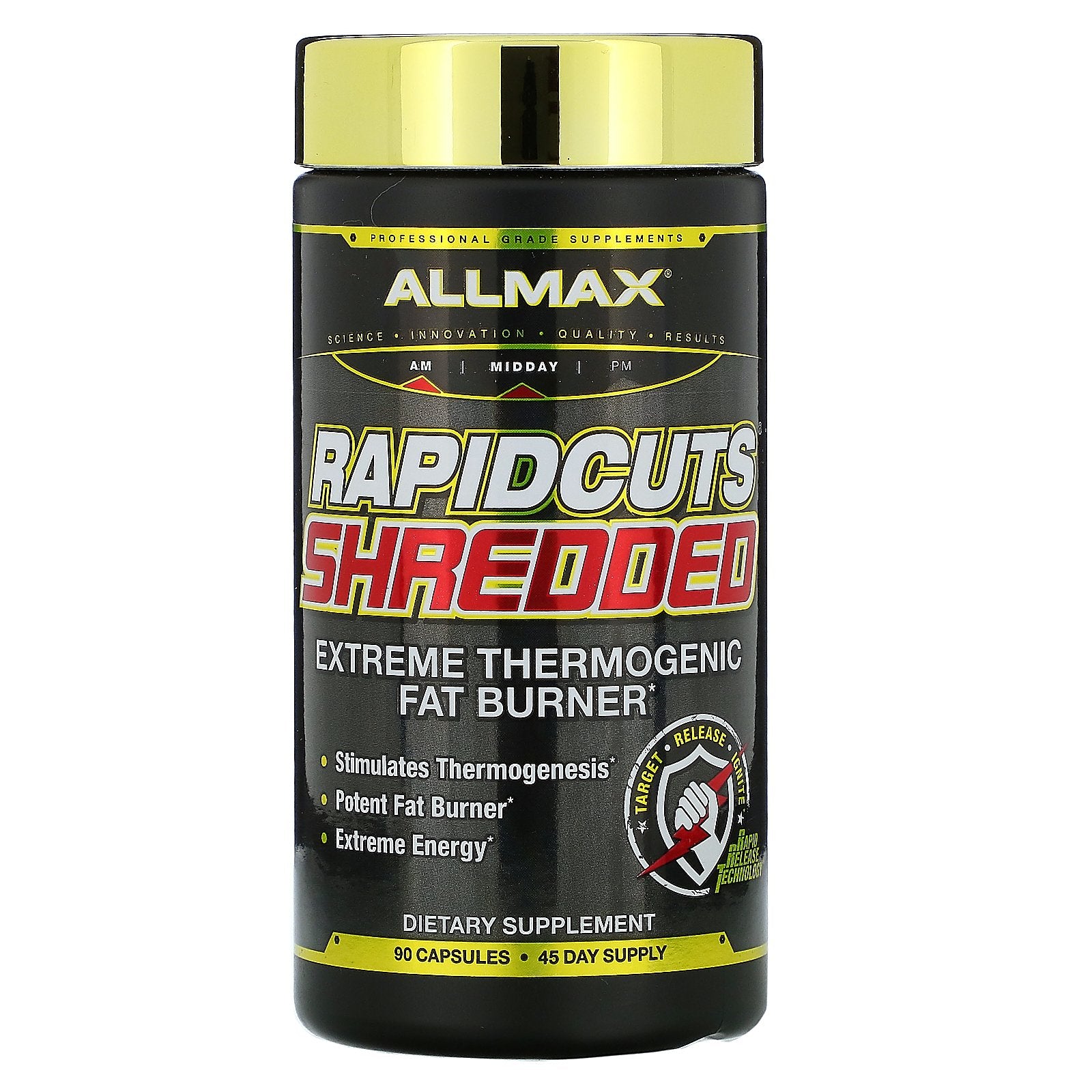 ALLMAX Nutrition, Rapidcuts Shredded, A True All-In-One Fat Burner, 90 Capsules