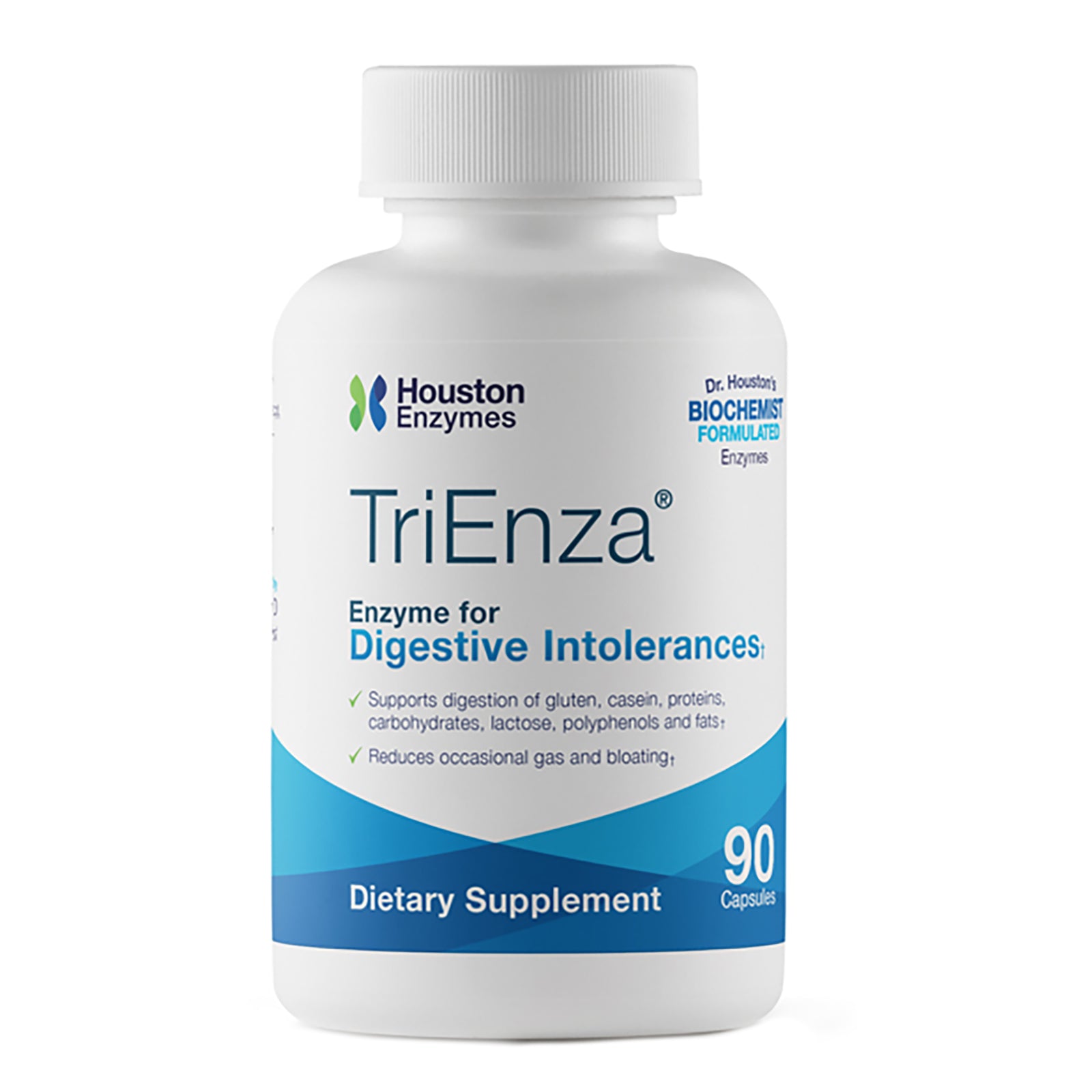 Houston Enzymes, TriEnza, Enzyme For Digestive Intolerances, 90 Capsules