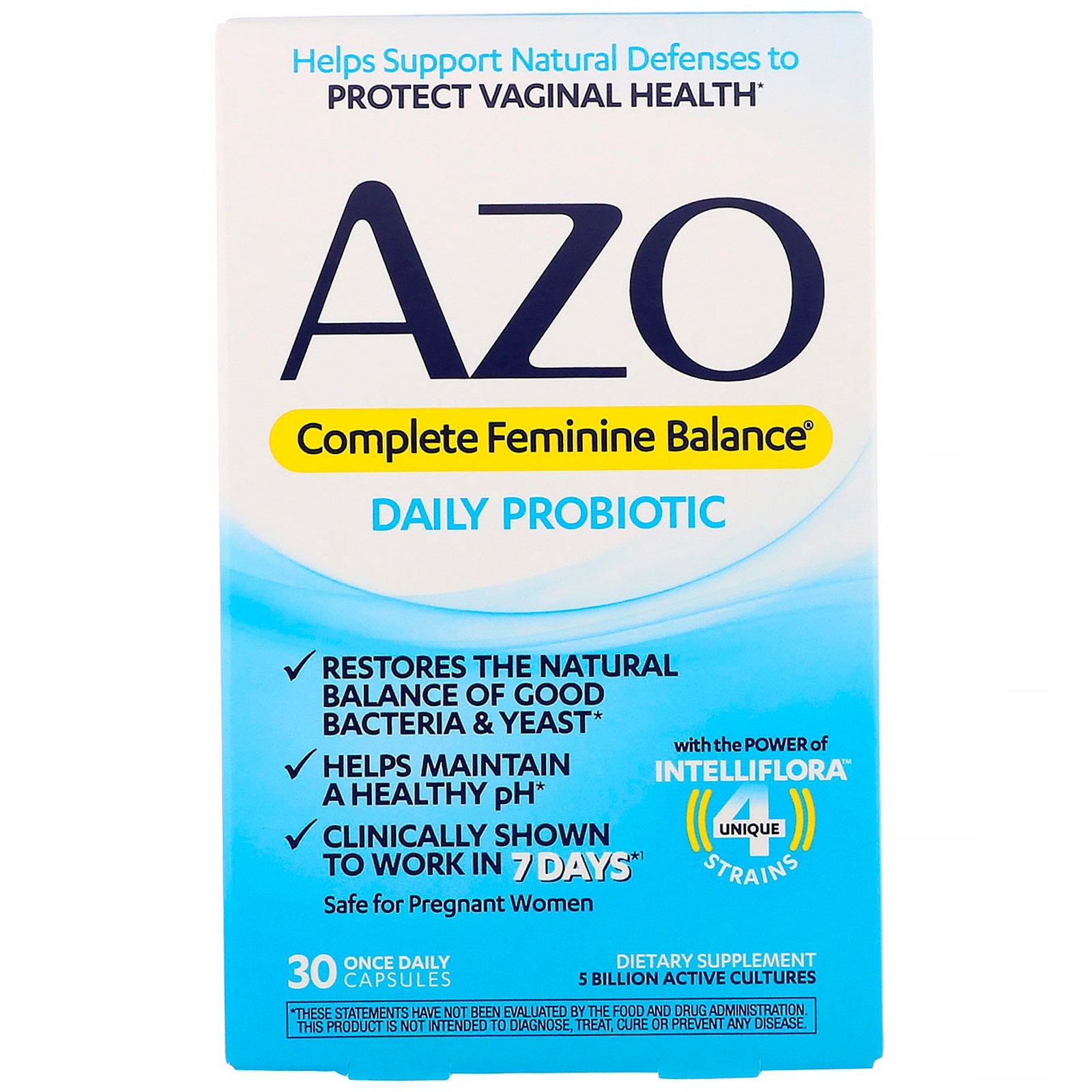 Azo, Complete Feminine Balance, Daily Probiotic, 30 Once Daily Capsules