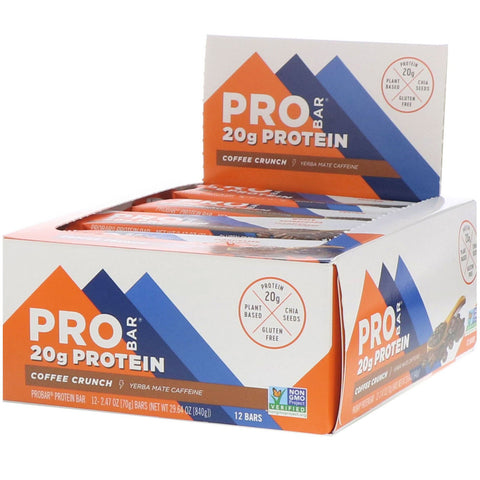 ProBar, Protein Bar, Coffee Crunch, 12 Bars, 2.47 oz (70 g) Each