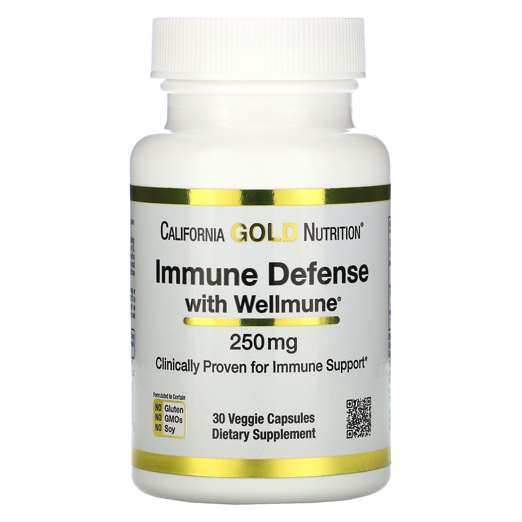 California Gold Nutrition, Immune Defense with Wellmune, Beta-Glucan, 250 mg , 30 Veggie Capsules