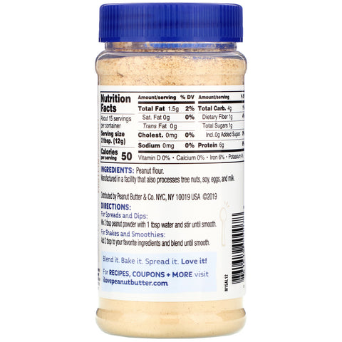 Peanut Butter & Co., maní en polvo, maní puro, 6,5 oz (184 g)