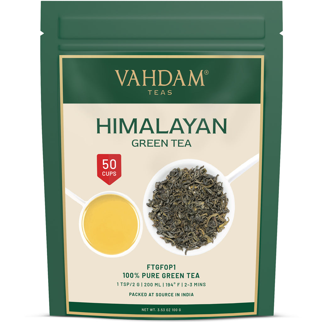 Vahdam-teer, grøn te, Himalaya, 100 g (3,53 oz)