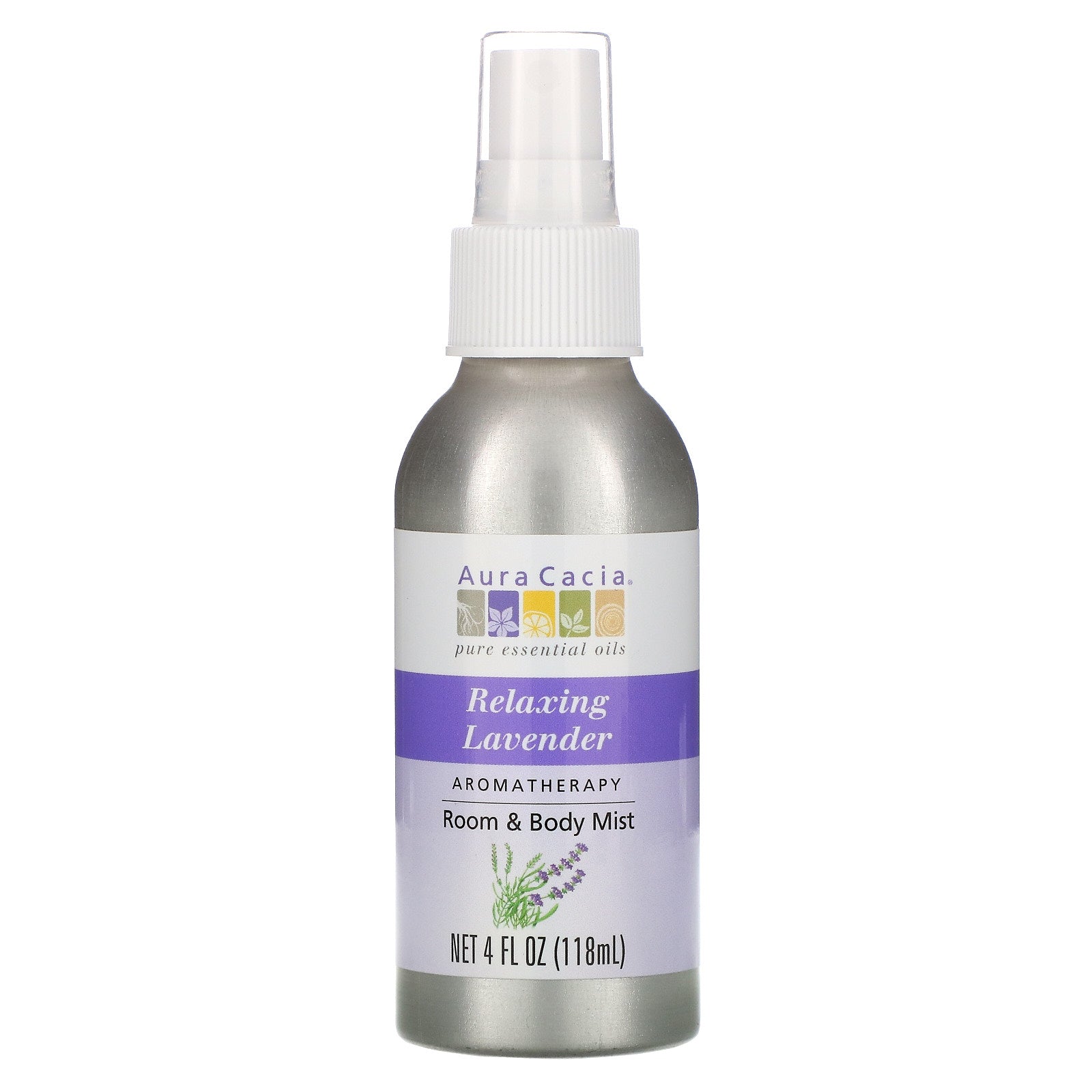 Aura Cacia, Aromatherapy Room & Body Mist, Relaxing Lavender, 4 fl oz (118 ml)