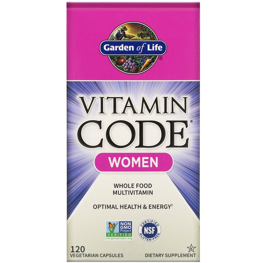 Garden of Life, Vitamin Code, Whole Food Multivitamin for Women, 120 Vegetarian Capsules
