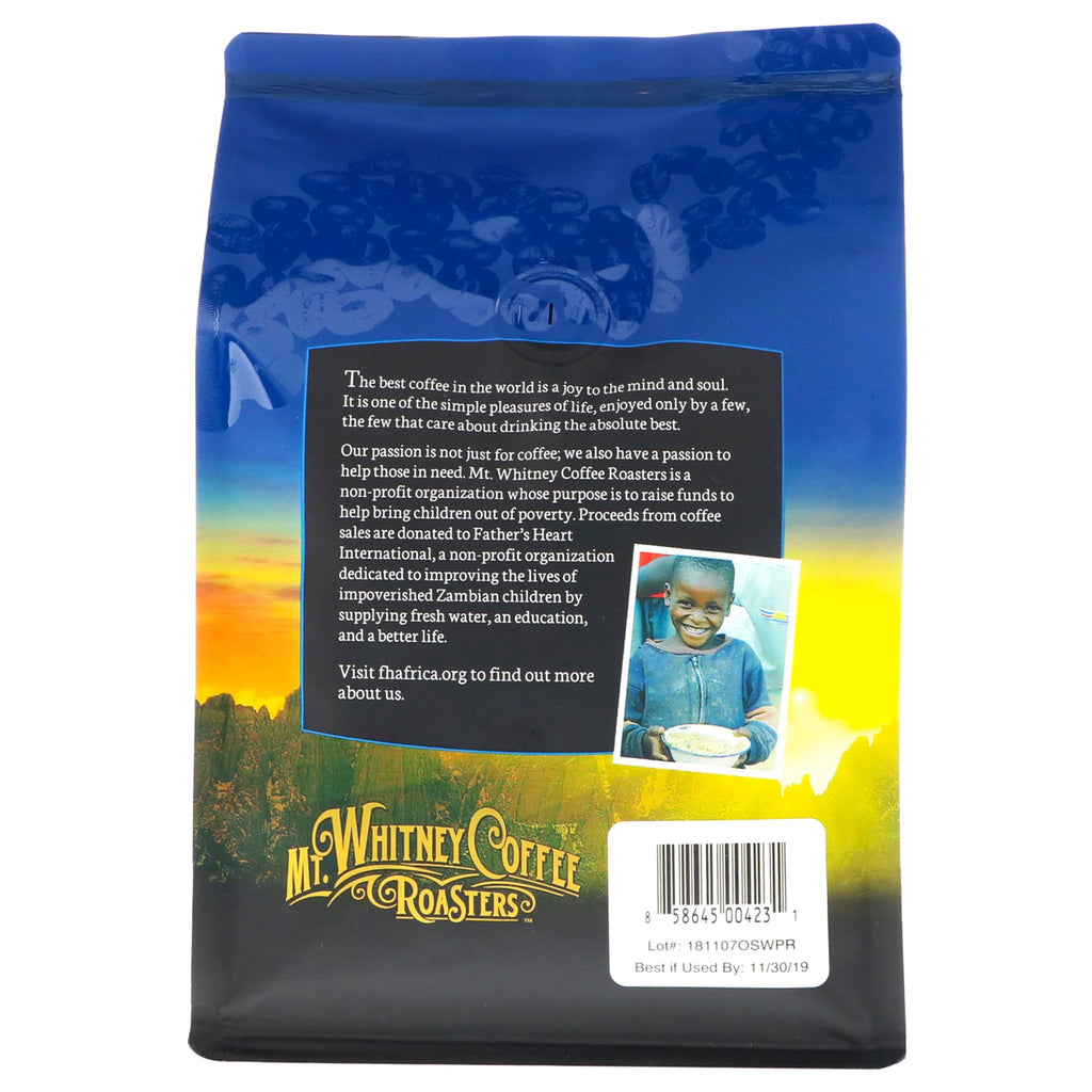 Mt. Whitney kafferistere, Peru koffeinfri, mellemristet hele bønne, 12 oz (340 g)