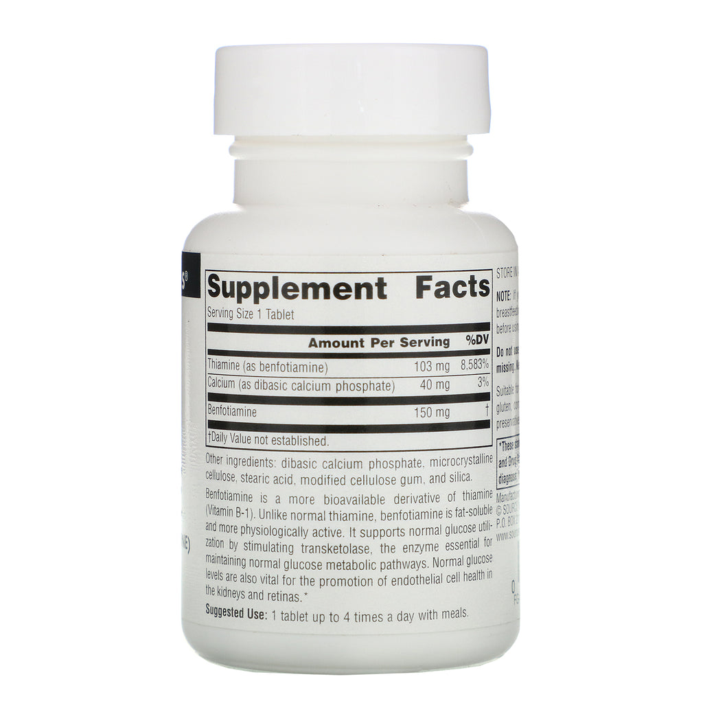 Source Naturals, Benfotiamina, 150 mg, 60 tabletas