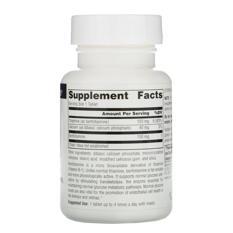 Source Naturals, Benfotiamina, 150 mg, 60 tabletas