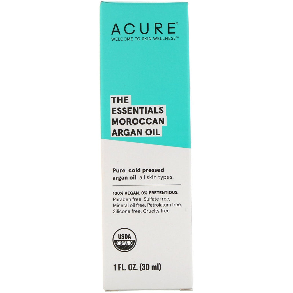 Acure, Aceite de argán marroquí The Essentials, 1 fl oz (30 ml)