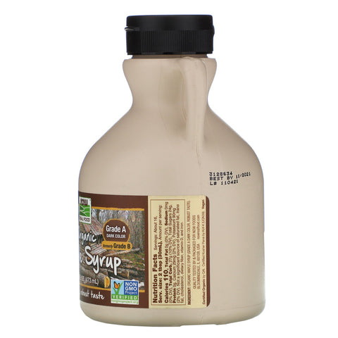 Now Foods, Real Food,  Maple Syrup, Grade A, Dark Color, 16 fl oz (473 ml)
