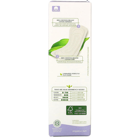 Organyc,  Cotton Panty Liners, Light Flow, 24 Liners