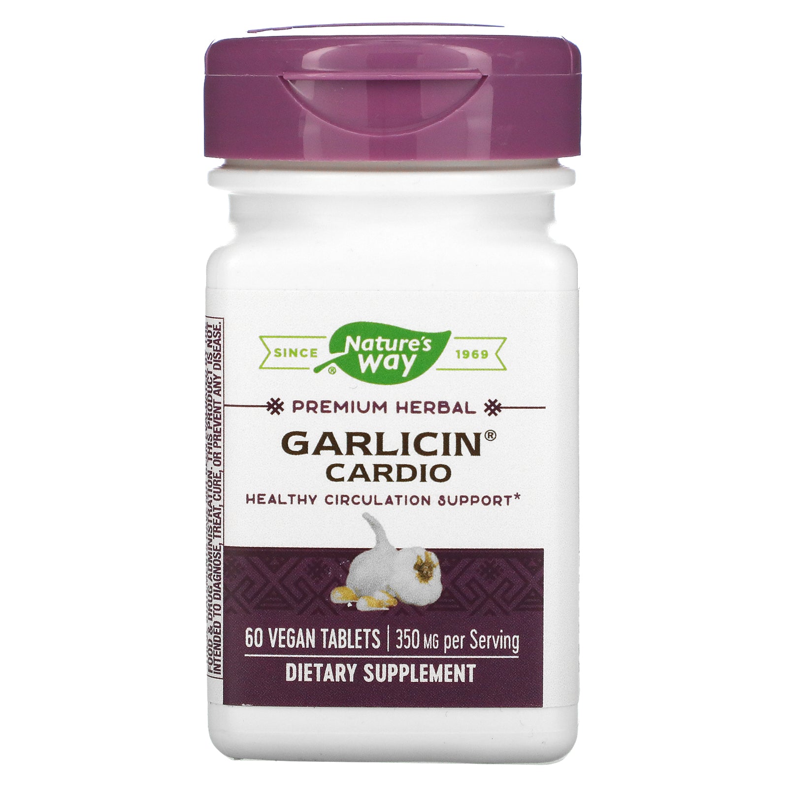 Nature's Way, Garlicin Cardio, 350 mg, 60 Vegan Tablets