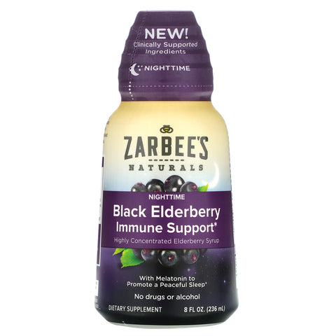 Zarbee's, NightTime Black Elderberry Immune Support, 8 fl oz (236 ml)