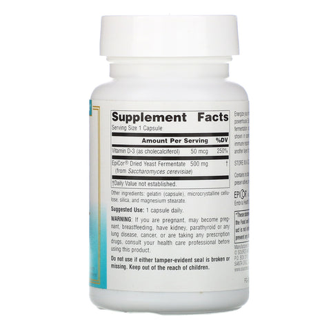 Source Naturals, Bienestar, EpiCor con vitamina D-3, 500 mg, 30 cápsulas