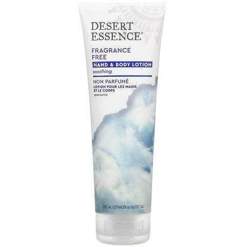 Desert Essence, Hand & Body Lotion, Fragrance Free, 8 fl oz (237 ml)