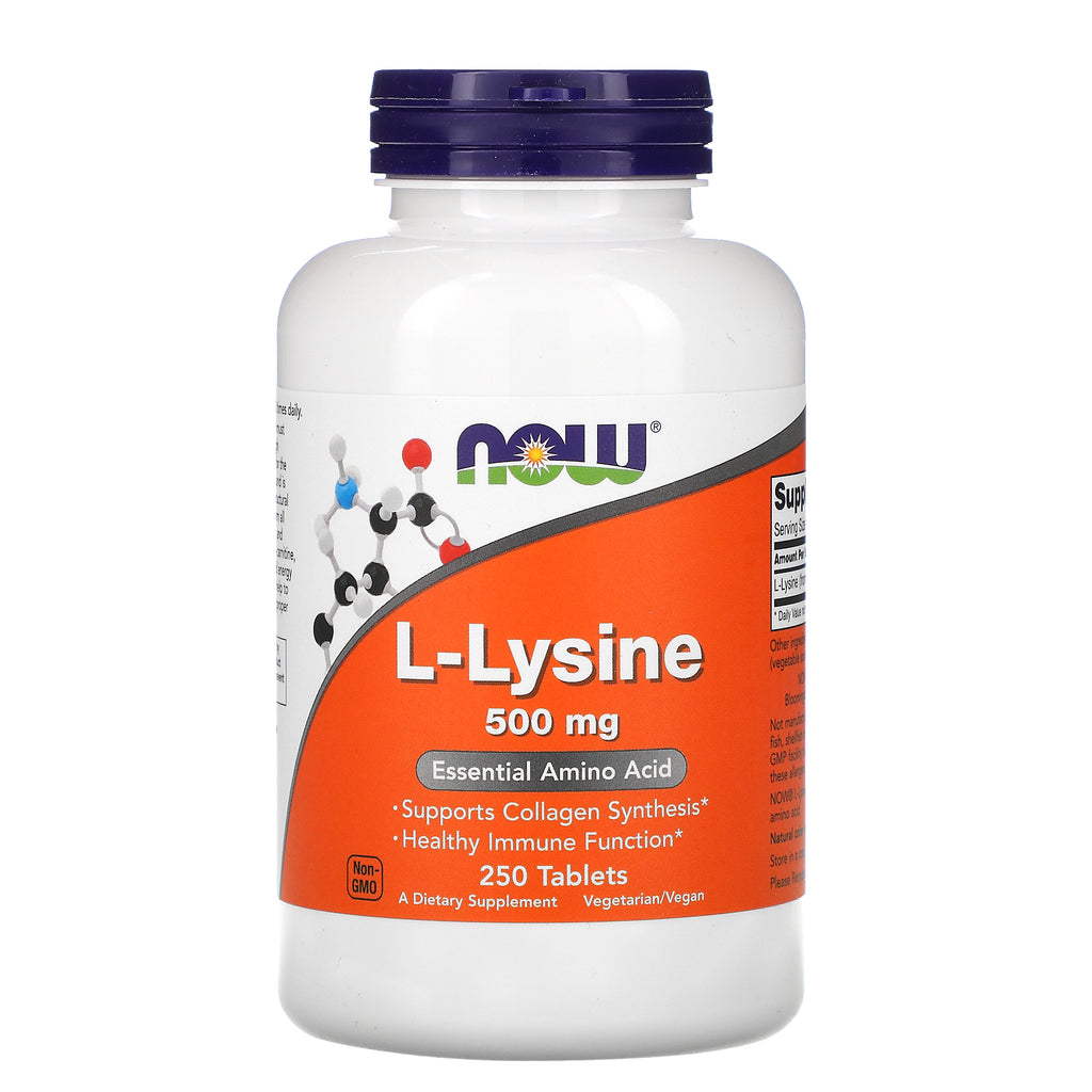 Now Foods, L-Lysine, 500 mg, 250 Tablets