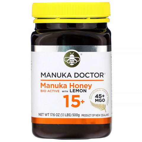 Manuka Doctor, Manuka Honey Bio Active with Lemon 15+, MGO 45+, 17.6 oz (500 g)