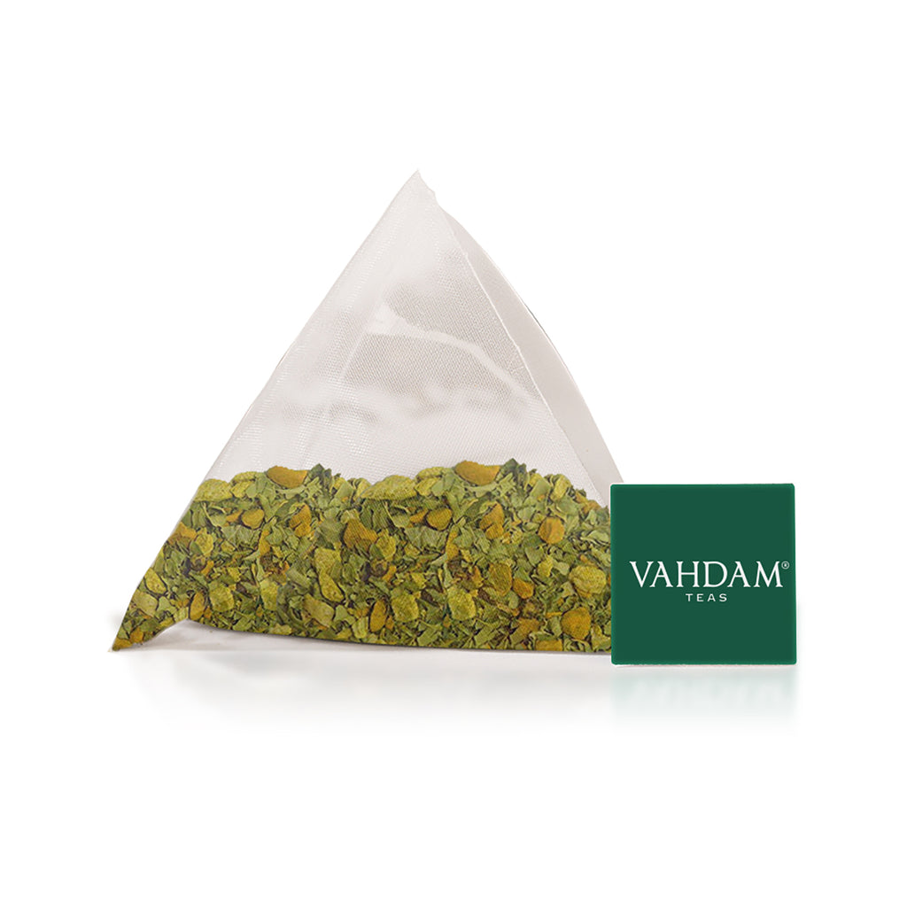Vahdam Teas, té de hierbas, cúrcuma y moringa, sin cafeína, 15 bolsas de infusión, 30 g (1,06 oz)
