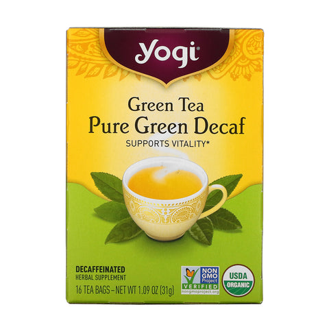Yogi Tea, Green Tea, Pure Green Decaf, 16 Tea Bags, 1.09 oz (31 g)