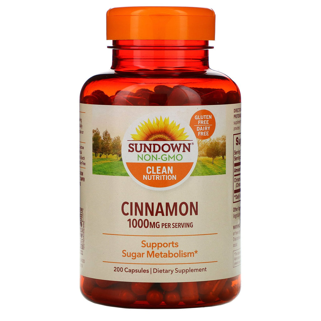 Sundown Naturals, Cinnamon, 1000 mg, 200 Capsules