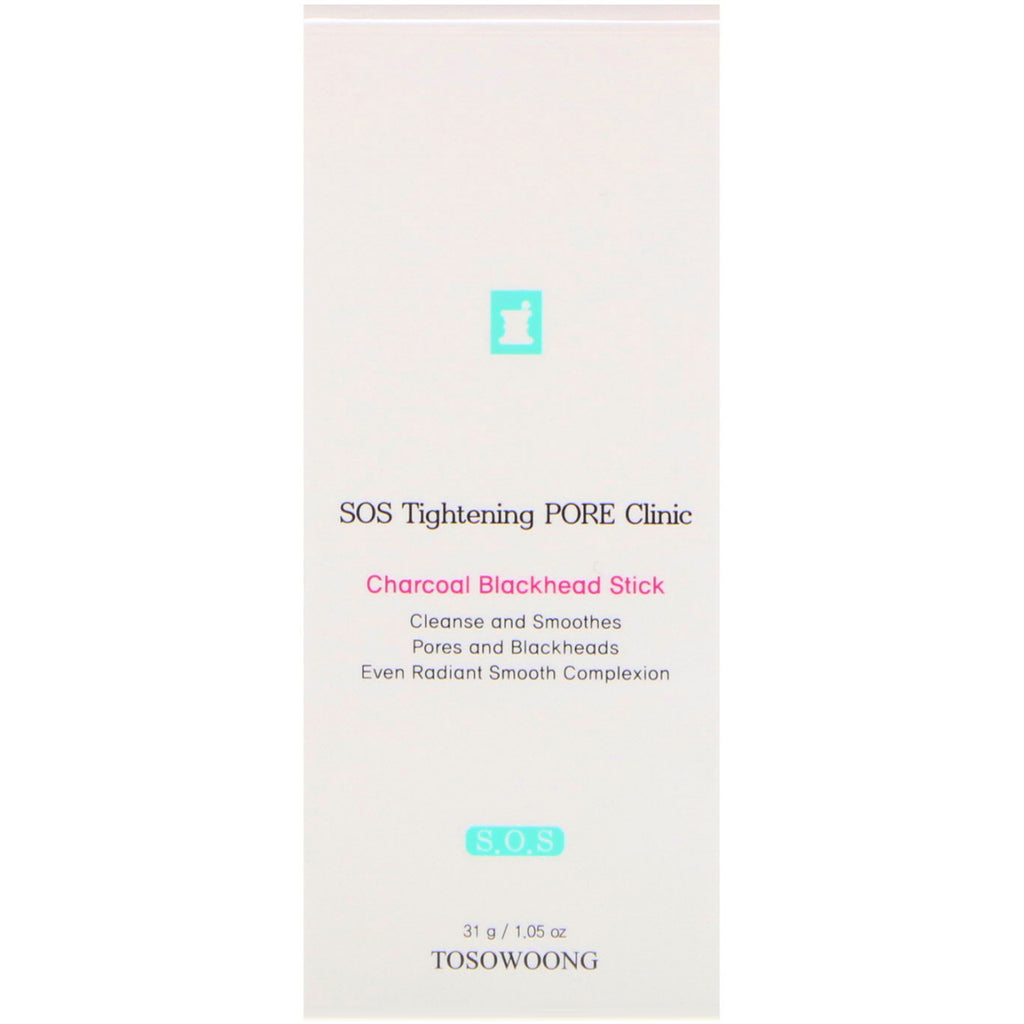 Tosowoong, SOS Tightening Pore Clinic Charcoal Blackhead Stick, 1,05 oz (31 g)