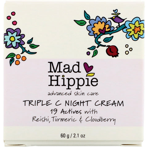 Mad Hippie Hudplejeprodukter, Triple C Night Cream, 2,1 oz (60 g)